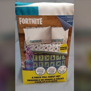 Fortnite Boogie Llama Bedding 4 Piece Sheet Set Full Size - Boys/Girls Gaming